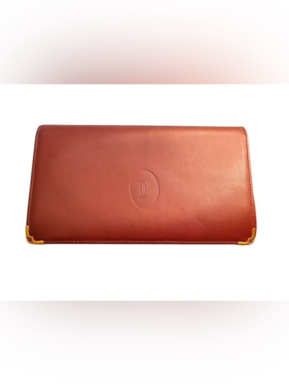 CARTIER 80s Kisslock Clasp Long Wallet | Classic Bordeaux Leather | BEAUTIFUL